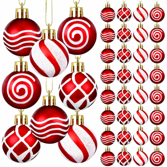 Shappy 72 Pc Mini Red Christmas Ball Ornaments