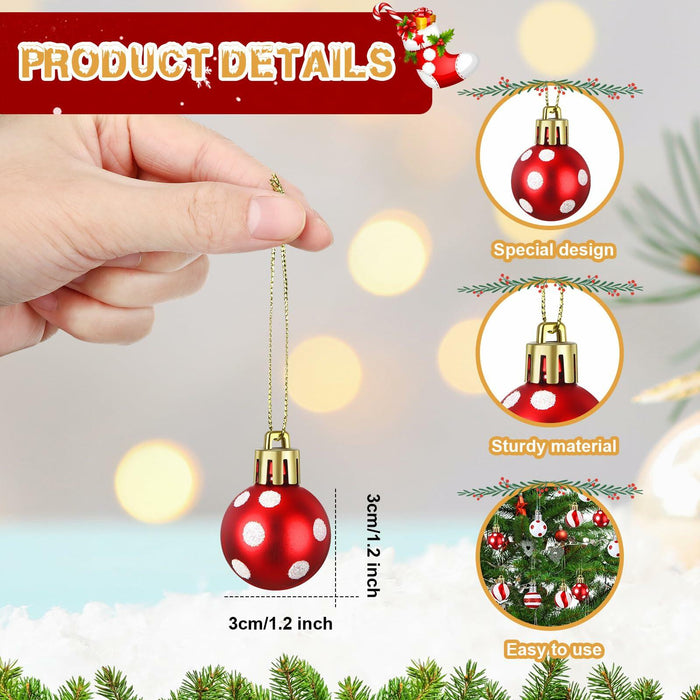 Shappy 72 Pc Mini Red Christmas Ball Ornaments