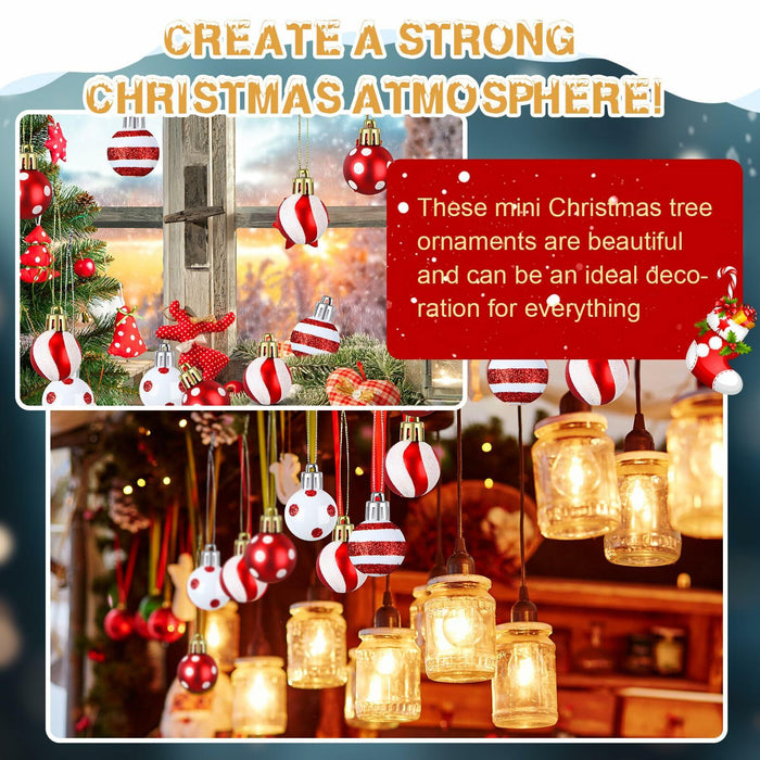 Shappy 72 Pc Mini Red Christmas Ball Ornaments