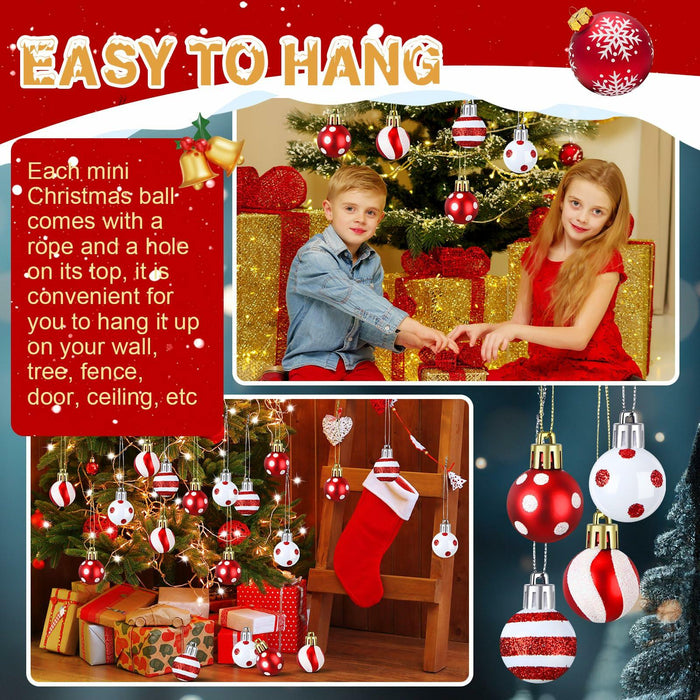 Shappy 72 Pc Mini Red Christmas Ball Ornaments
