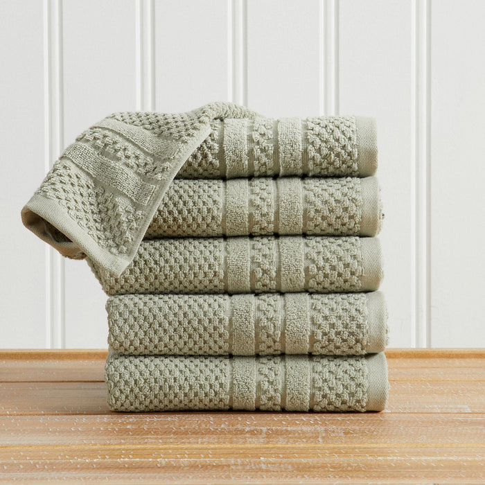 100% Cotton Checkered Jacquard Bath Towel Set - Giuliana Collection