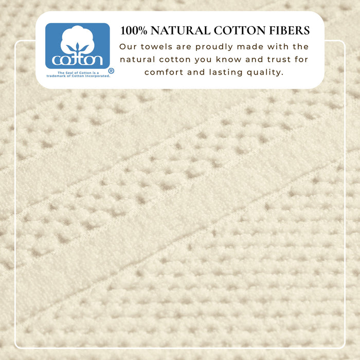 100% Cotton Checkered Jacquard Bath Towel Set - Giuliana Collection