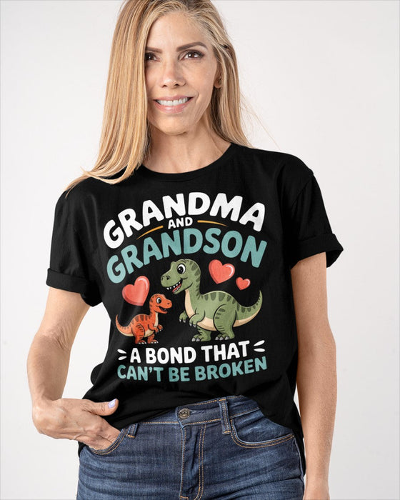 GRANDMA AND GRANDSON A BOND THAT CAN'T BE BROKEN DINOSAUR UNISEX T-SHIRT - NGHL00 (SKU-GMS5)