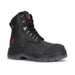 ROCKROOSTER Black 7 inch safety toe leather work boots with side zipper and steel toe protection