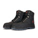ROCKROOSTER black 7 inch steel toe leather work boots with side zipper and durable construction