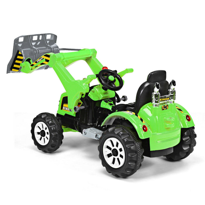 12 V Battery Powered Kids Ride on Dumper Tractor-Green