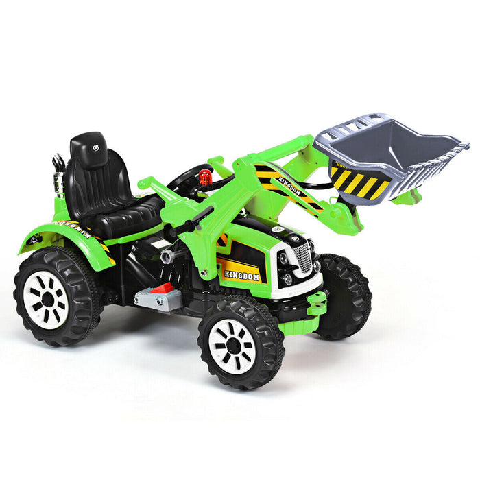 12 V Battery Powered Kids Ride on Dumper Tractor-Green
