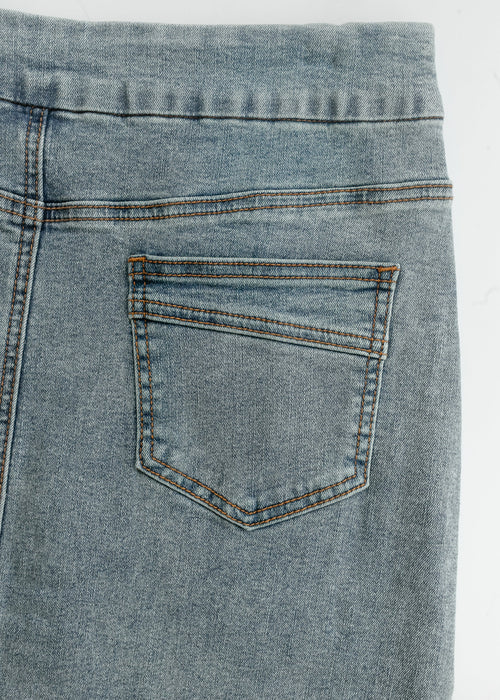 Sandra Classic Wash Midi Denim Skirt