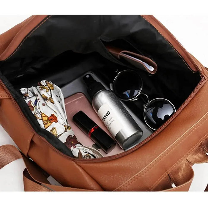 Sizzling Anti-Theft Vintage Style PU Leather Backpacks for Teenager Girls