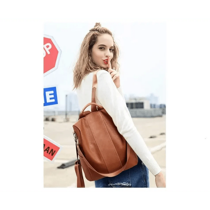 Sizzling Anti-Theft Vintage Style PU Leather Backpacks for Teenager Girls