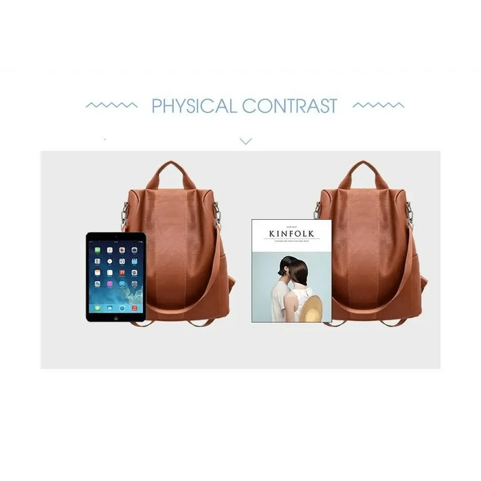 Sizzling Anti-Theft Vintage Style PU Leather Backpacks for Teenager Girls