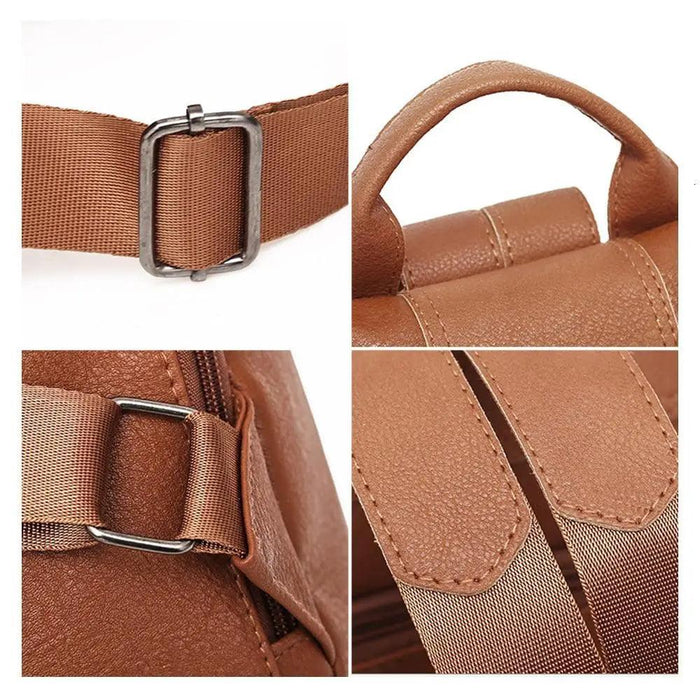 Sizzling Anti-Theft Vintage Style PU Leather Backpacks for Teenager Girls