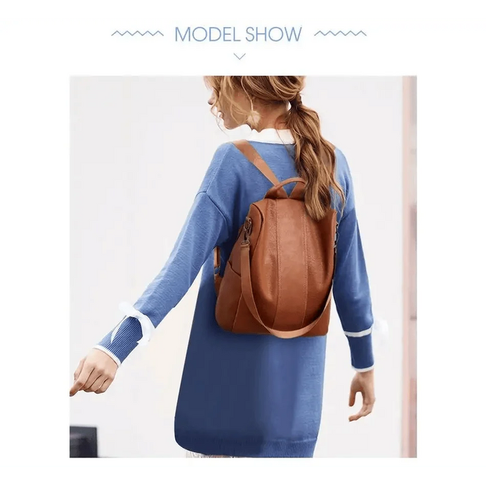 Sizzling Anti-Theft Vintage Style PU Leather Backpacks for Teenager Girls