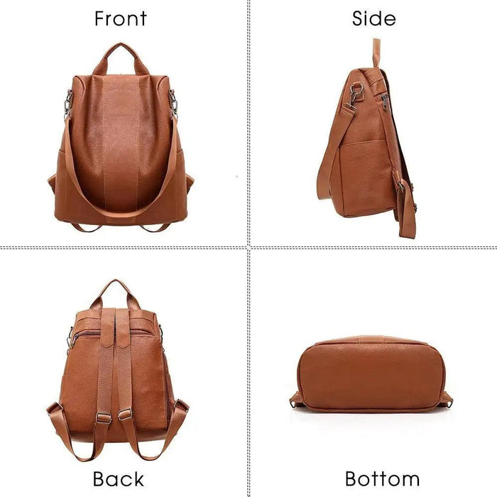 Sizzling Anti-Theft Vintage Style PU Leather Backpacks for Teenager Girls