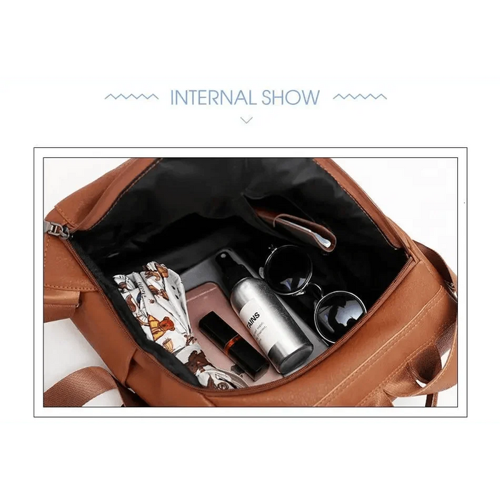 Sizzling Anti-Theft Vintage Style PU Leather Backpacks for Teenager Girls