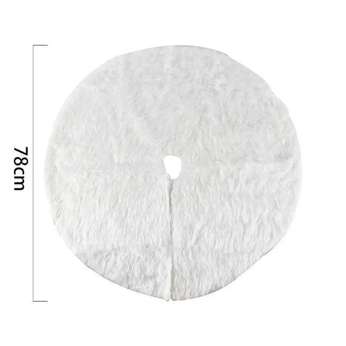 White Christmas Tree Skirt Plush Faux Fur
