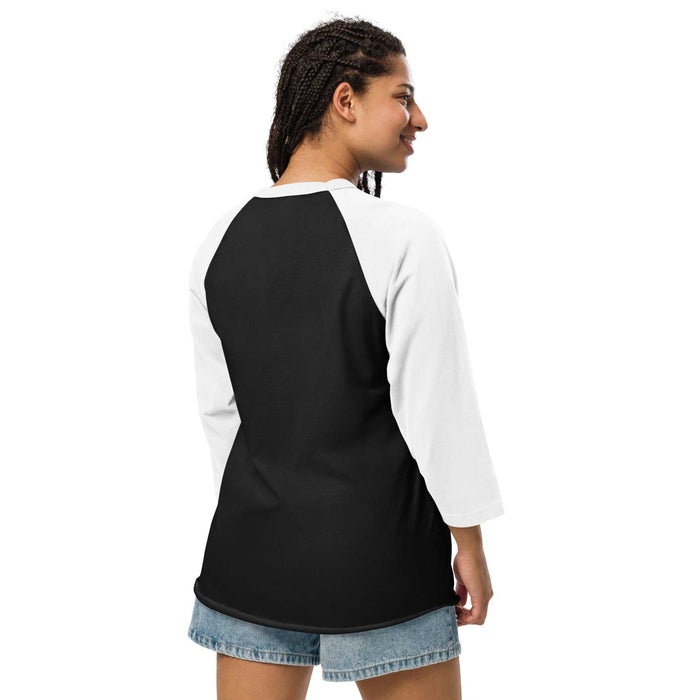 3/4 sleeve raglan shirt with USA 250 patriotic design in lightweight soft cotton blend