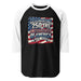 3/4 sleeve raglan shirt with patriotic USA 250 design, lightweight and breathable, perfect for summer to fall transition