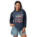 3/4 sleeve raglan shirt with classic baseball style and patriotic USA 250 design