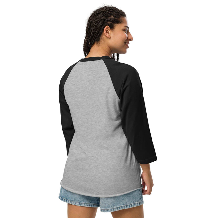 3/4 sleeve raglan shirt with USA 250 patriotic design and contrast sleeves