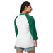 3/4 sleeve raglan shirt with USA 250 patriotic design for summer and fall transition