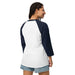 3/4 sleeve raglan shirt with patriotic USA 250 design in lightweight, breathable fabric