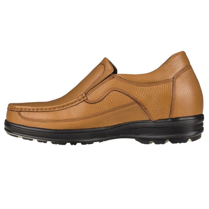 CALTO G1829 Lightweight Loafer 3.2 Inches Taller (Tan Brown)