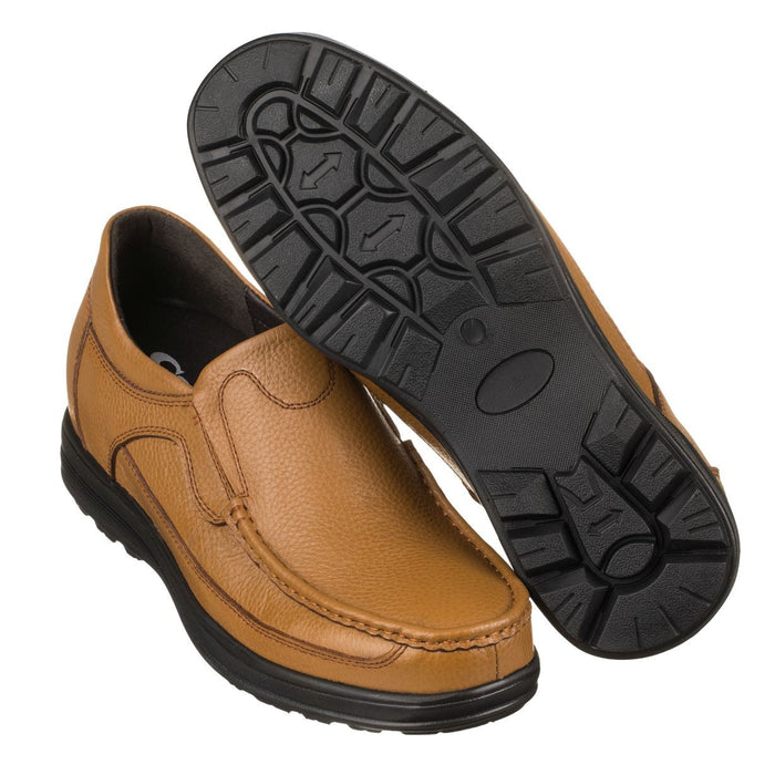 CALTO G1829 Lightweight Loafer 3.2 Inches Taller (Tan Brown)