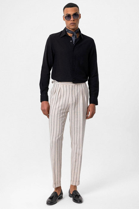 Men's Black Long Sleeve Linen Shirt
