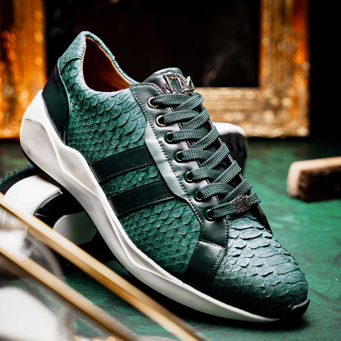 Verona Green Python Leather Luxury Sneakers