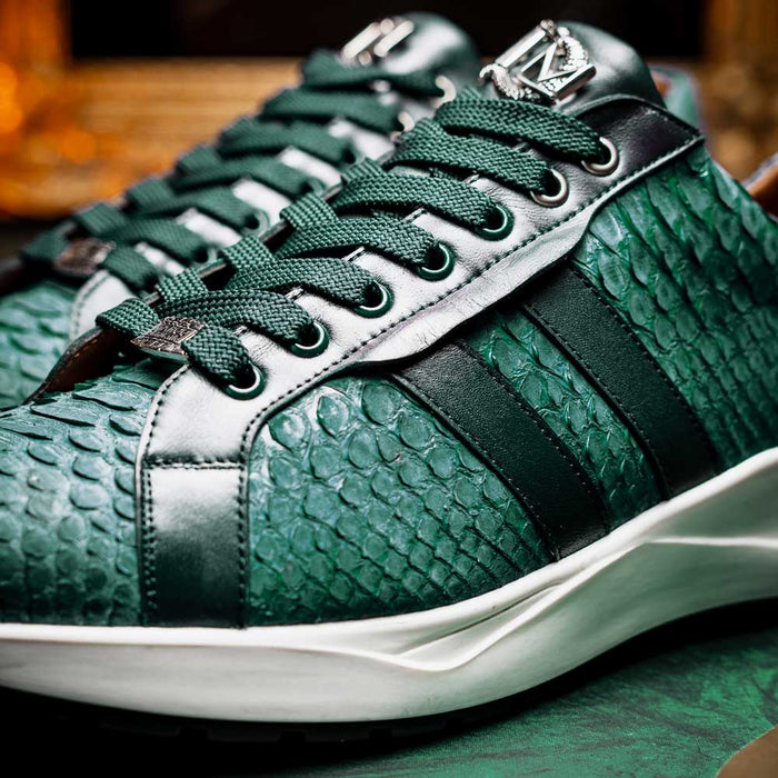 Verona Green Python Leather Luxury Sneakers
