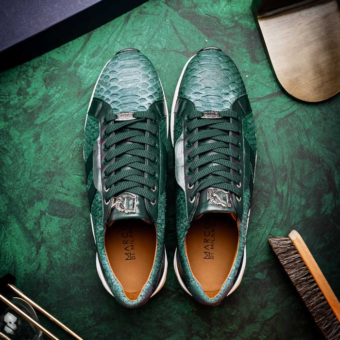 Verona Green Python Leather Luxury Sneakers