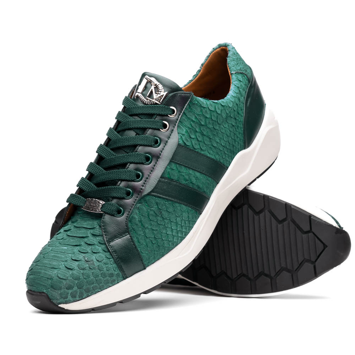 Verona Green Python Leather Luxury Sneakers