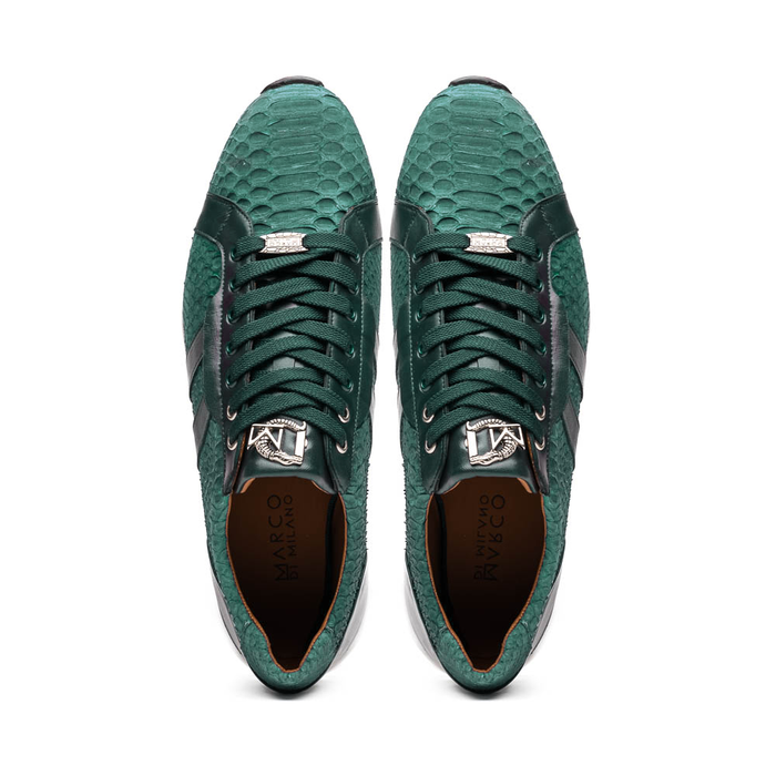 Verona Green Python Leather Luxury Sneakers