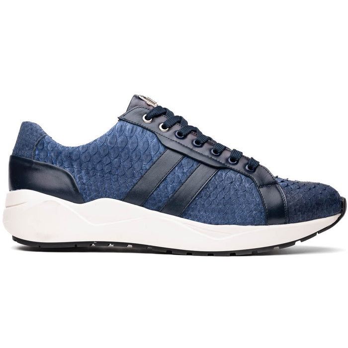 Verona Navy Python Suede Luxury Sneakers