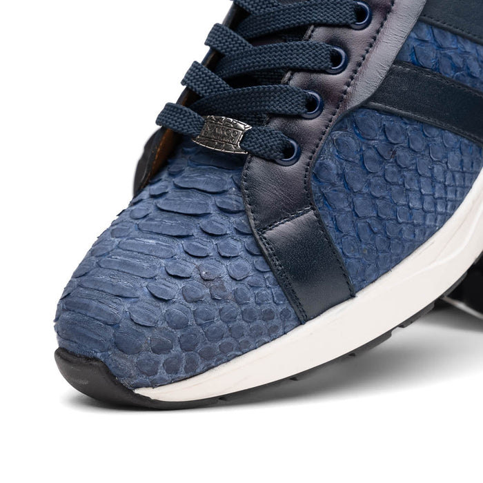 Verona Navy Python Suede Luxury Sneakers