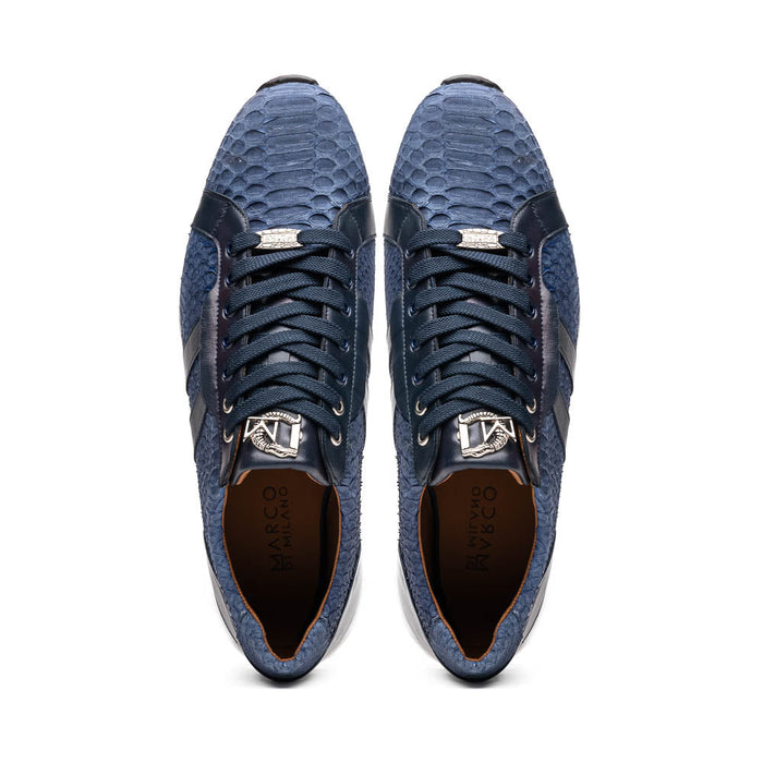 Verona Navy Python Suede Luxury Sneakers