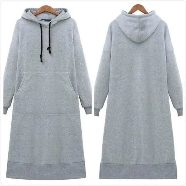 STEVVEX Fashion Women's Long Pullover Hoodie/Dress