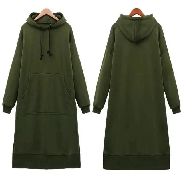 STEVVEX Fashion Women's Long Pullover Hoodie/Dress