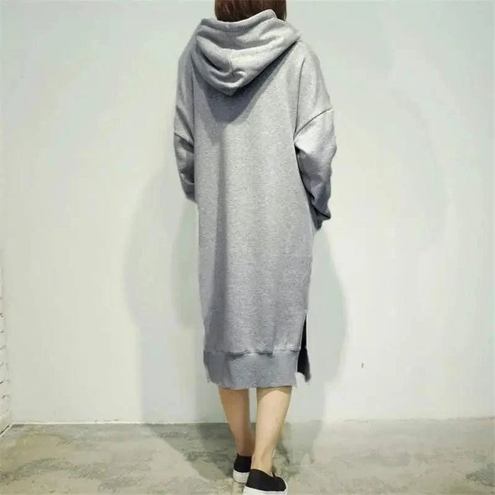 STEVVEX Fashion Women's Long Pullover Hoodie/Dress