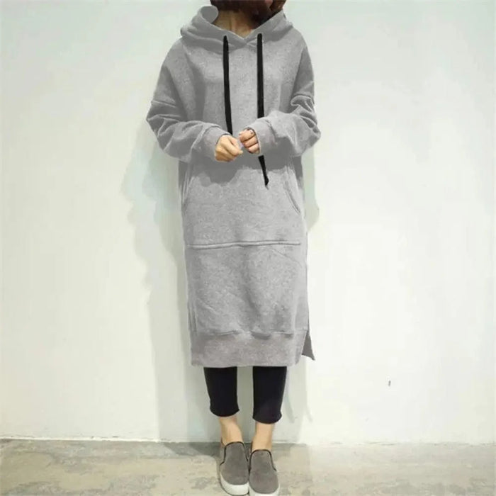 STEVVEX Fashion Women's Long Pullover Hoodie/Dress