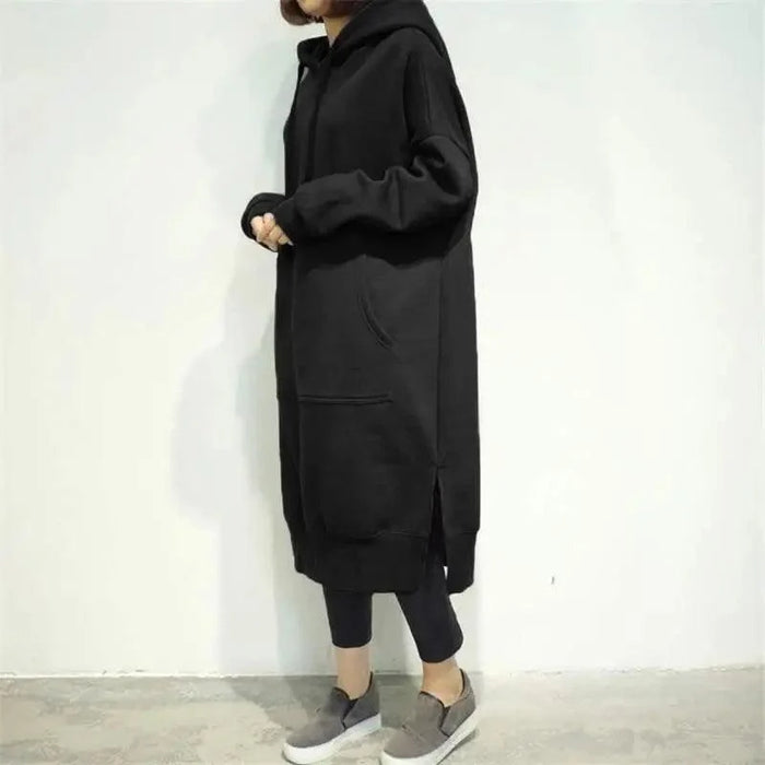 STEVVEX Fashion Women's Long Pullover Hoodie/Dress