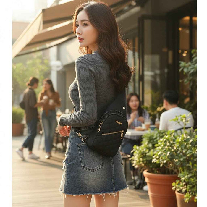 Women's Lightweight Nylon Sling Bag – Water-Resistant Crossbody Purse for Travel & Everyday