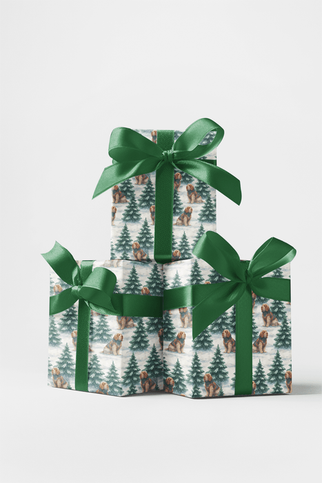 Holly & Flop Ears (Clumber Spaniel) Christmas Wrapping Paper
